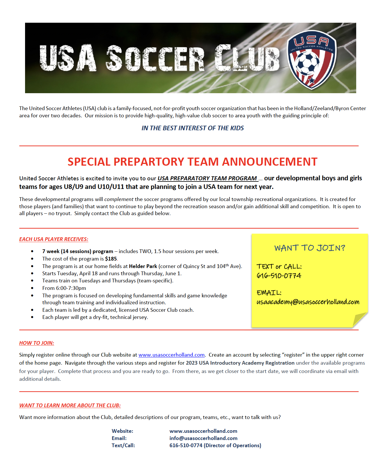 Academy & Prep Teams